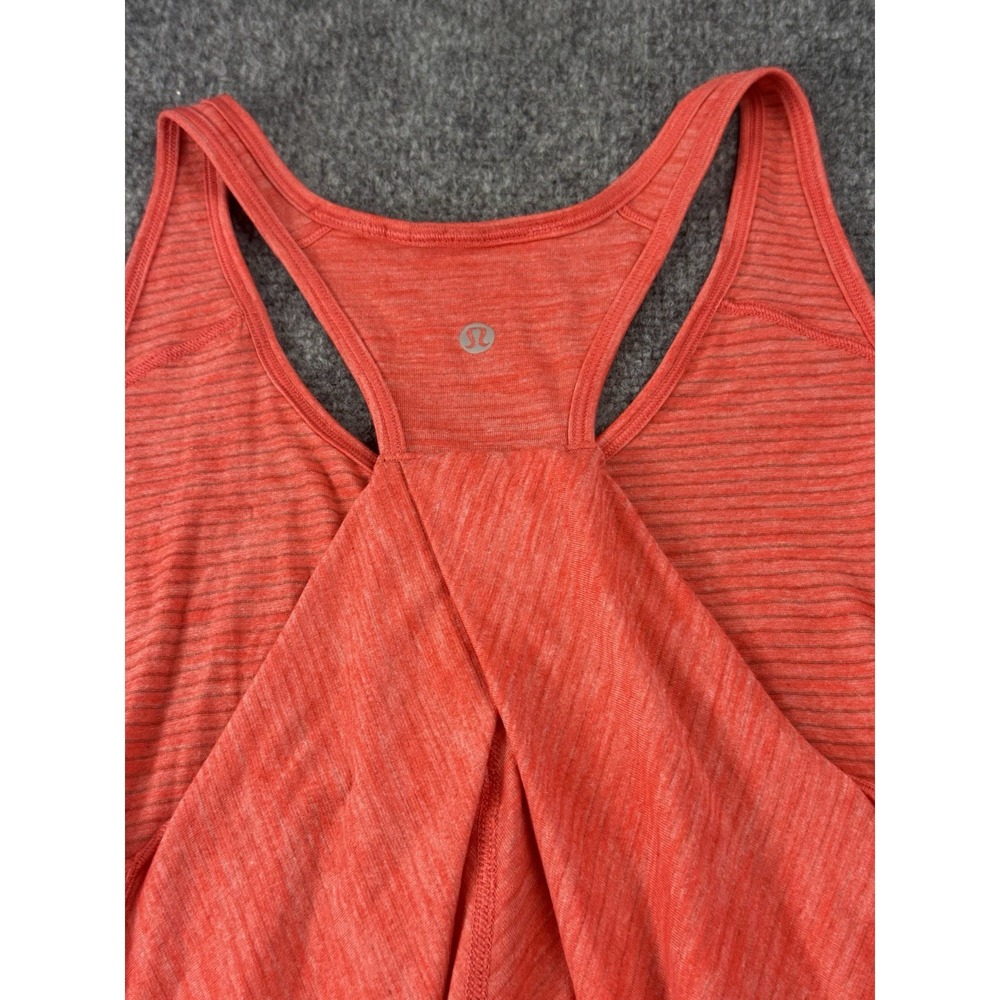 Lululemon Womens Twist Back Racerback Tank Heathered Coral Active Top Size 12 - Picture 10 of 10